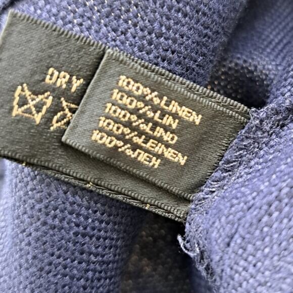 RALPH LAUREN Black Label Navy Blue Linen Pant Size 6 x 34" Straight Leg - Picture 9 of 10